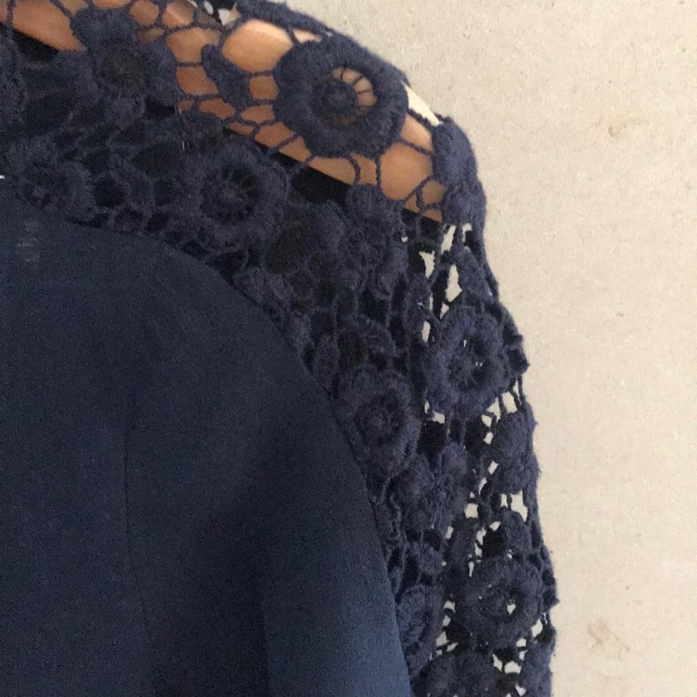 Tory Burch silk navy blue tunic size 6 or M - Picture 3 of 6